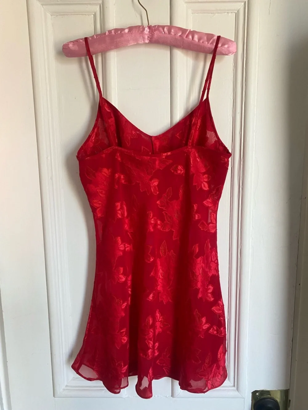 Vintage Red Floral Slip Dress - Women Intimates & Sleepwear - Picture 7 of 9